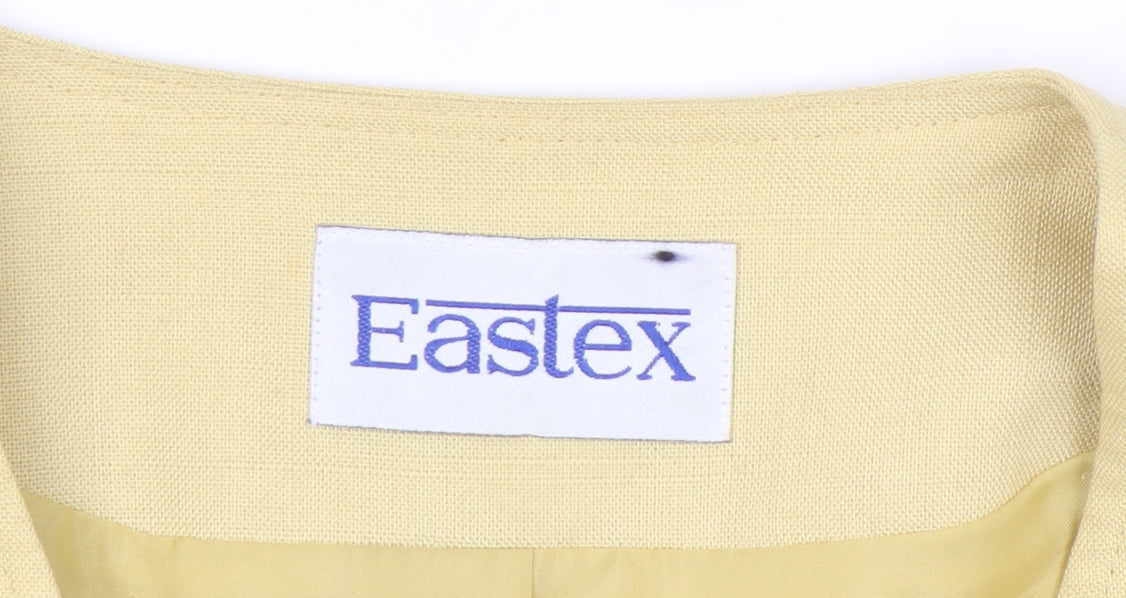 Eastex Womens Yellow Viscose Blend Suit Jacket Size 16 Short Sleeve
