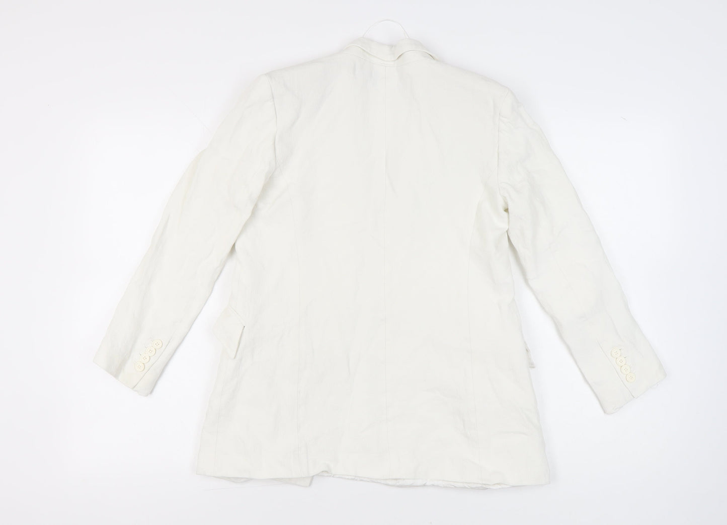 Zara Women White Size 8 Double-Breasted Blazer Jacket