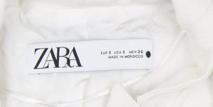 Zara Women White Size 8 Double-Breasted Blazer Jacket