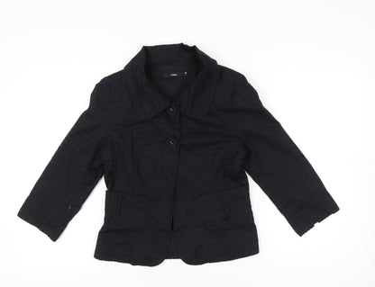 Fransa Women’s Black Size 10 Suit Jacket Two-Button Workwear