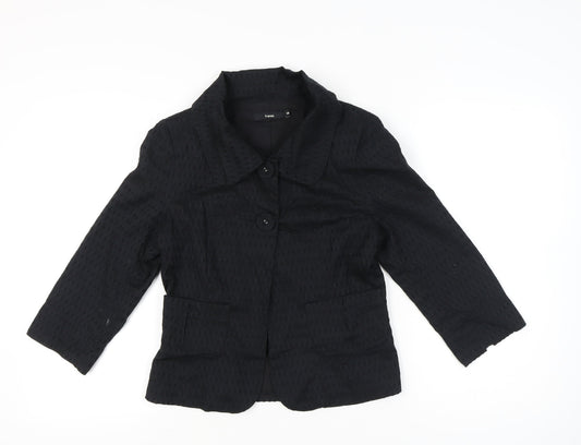 Fransa Women’s Black Size 10 Suit Jacket Two-Button Workwear