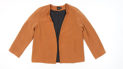 ASOS Women Brown Size 8 Regular Fit Open Front Blazer Jacket