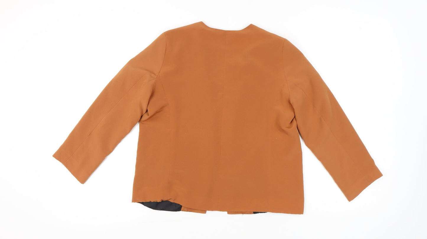 ASOS Women Brown Size 8 Regular Fit Open Front Blazer Jacket