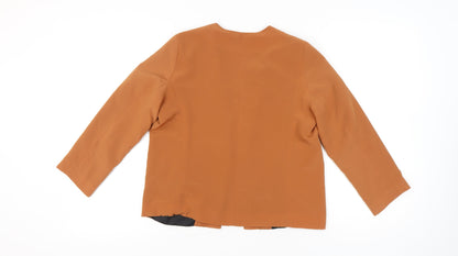 ASOS Women Brown Size 8 Regular Fit Open Front Blazer Jacket