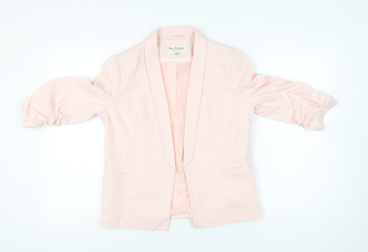 Miss Selfridge Women’s Pink Blazer UK 14 Shawl Lapel 3/4 Sleeve