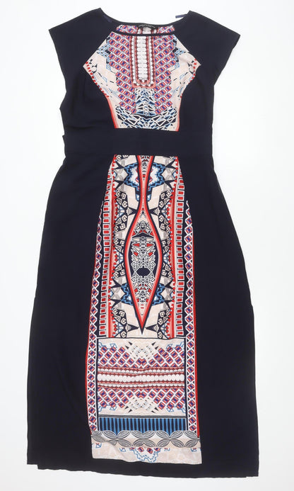 Dorothy Perkins Womens Multicoloured Size 16 Sheath Knee Length Dress