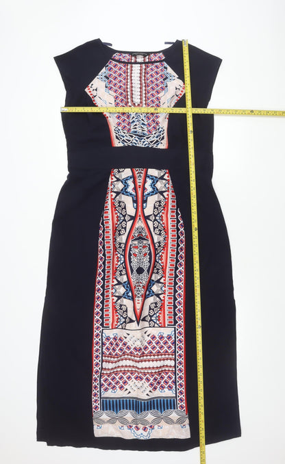 Dorothy Perkins Womens Multicoloured Size 16 Sheath Knee Length Dress