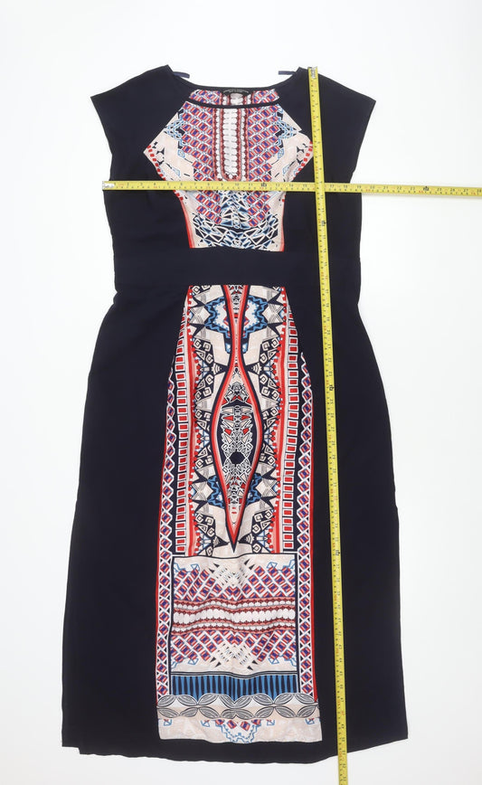 Dorothy Perkins Womens Multicoloured Size 16 Sheath Knee Length Dress