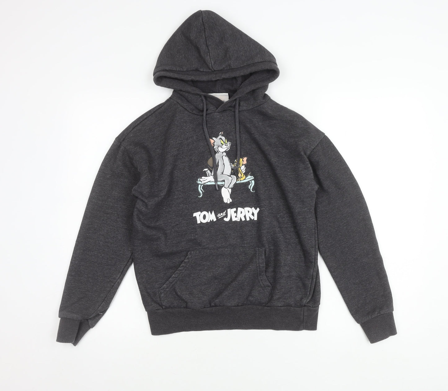 Tom and Jerry Womens Grey Pullover Hoodie 2XS Regular Fit