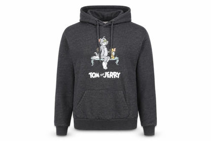 Tom and Jerry Womens Grey Pullover Hoodie 2XS Regular Fit