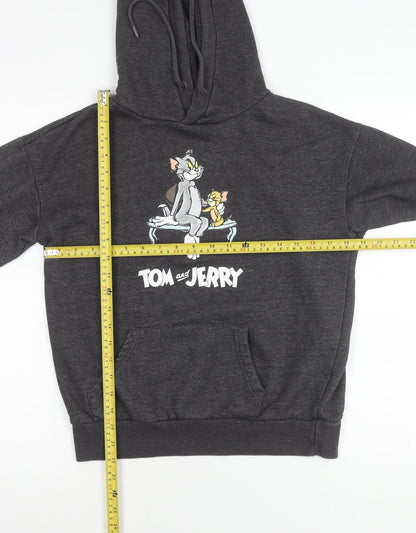 Tom and Jerry Womens Grey Pullover Hoodie 2XS Regular Fit
