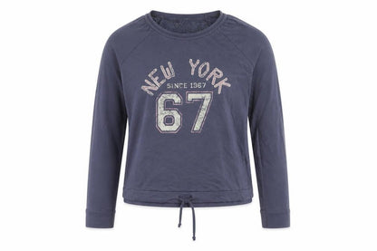 E-vie Girls Blue Pullover Sweatshirt Size 18Y Graphic Print Crew Neck