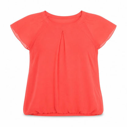 Womens UK Size 18 Papaya Red Basic Blouse