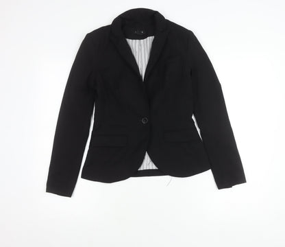 Lindex Women’s Black Tailored Blazer UK 8 One-Button Jacket