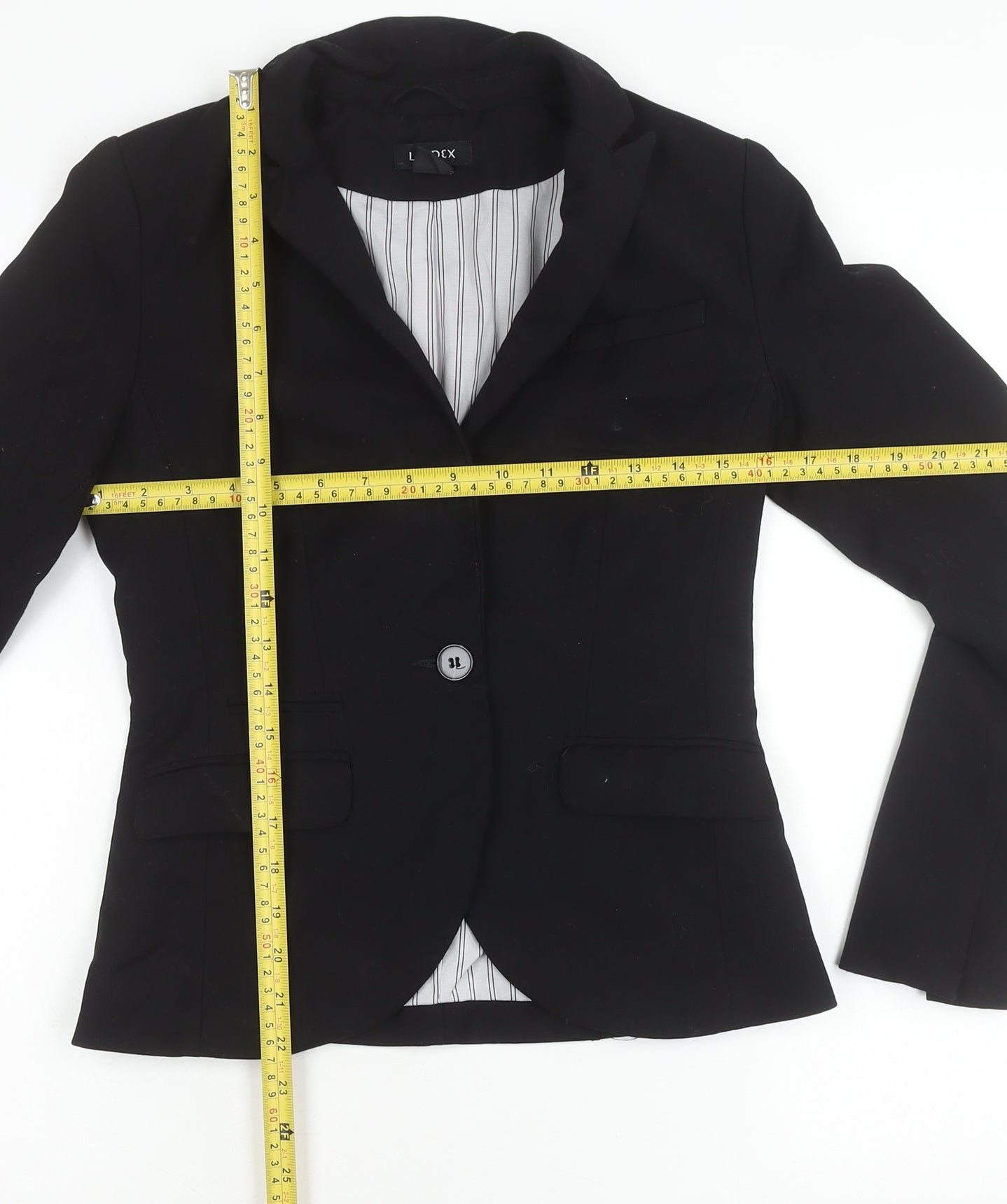 Lindex Women’s Black Tailored Blazer UK 8 One-Button Jacket