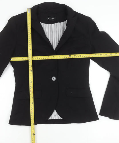 Lindex Women’s Black Tailored Blazer UK 8 One-Button Jacket