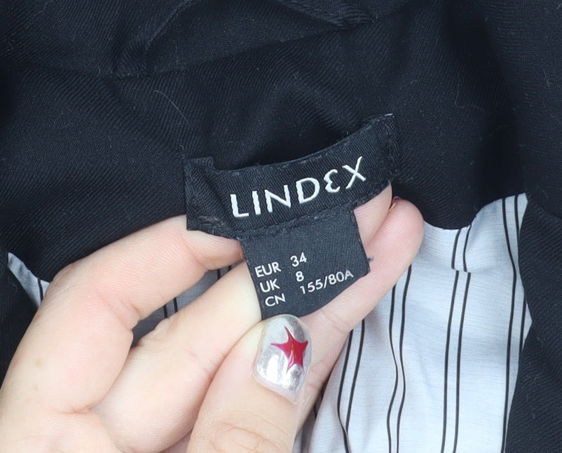 Lindex Women’s Black Tailored Blazer UK 8 One-Button Jacket
