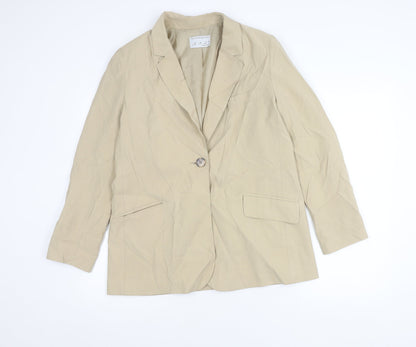 Primark Women Beige UK 10 Blazer Jacket Tailored Workwear