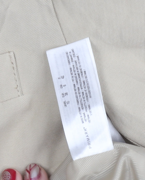 Primark Women Beige UK 10 Blazer Jacket Tailored Workwear