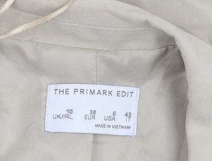 Primark Women Beige UK 10 Blazer Jacket Tailored Workwear