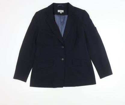 Marks and Spencer Women's Blue Size 14 Regular Fit Suit Jacket
