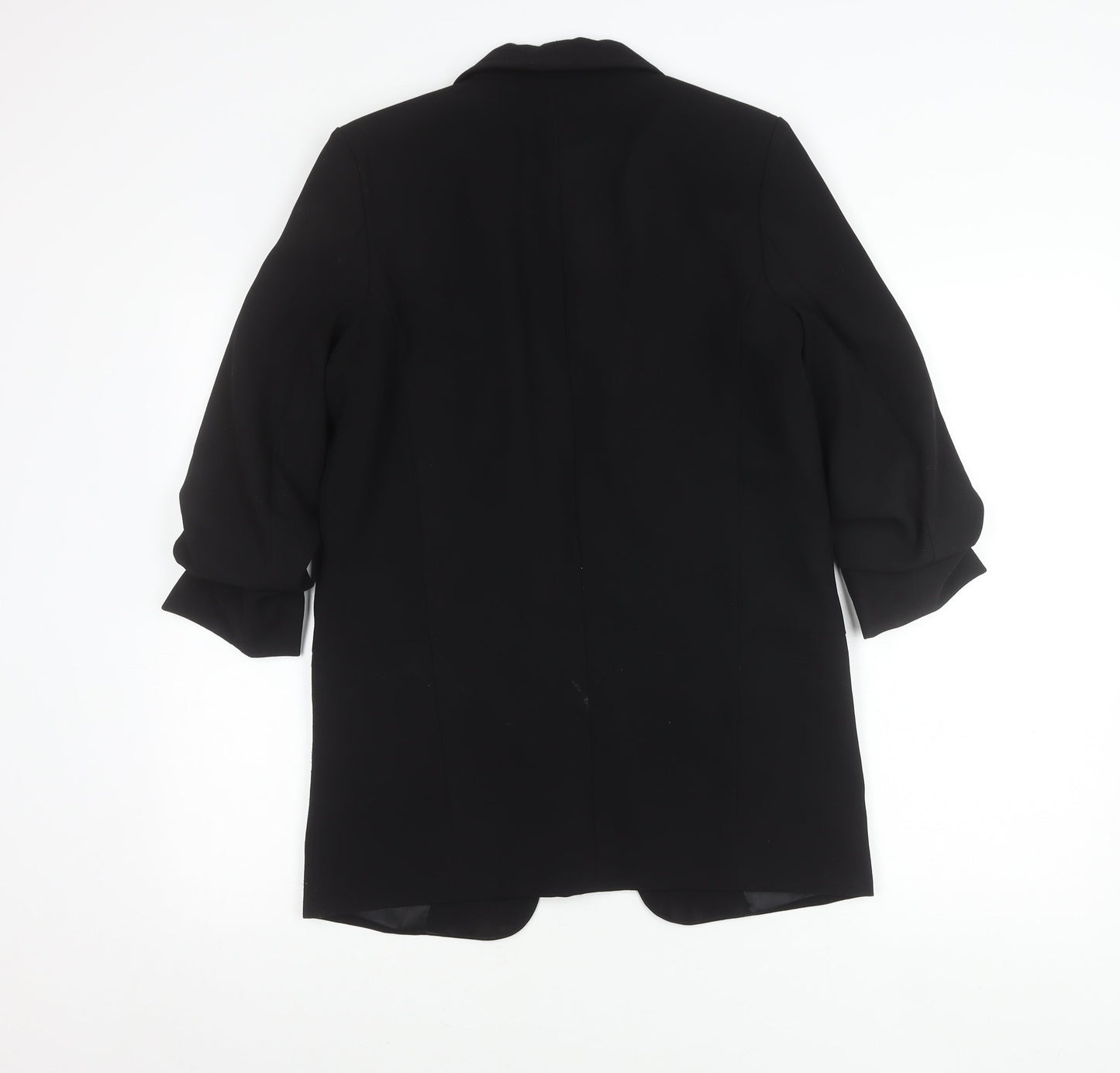 Zara Women Black Shawl Collar Blazer Jacket S Longline Tailored