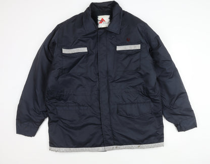 ADA Men's Blue XL Workwear Jacket Reflective Pockets Winter