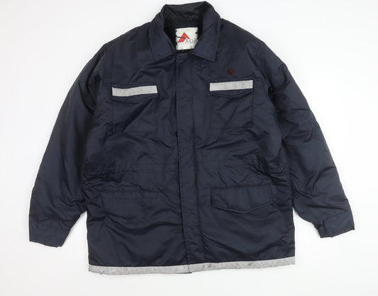 ADA Men's Blue XL Workwear Jacket Reflective Pockets Winter