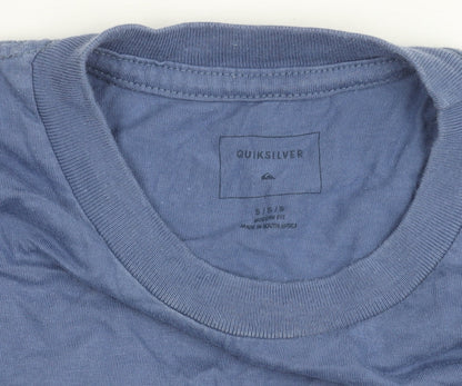 Quiksilver Men's Blue S Graphic Surf T-Shirt Cotton Crew Neck