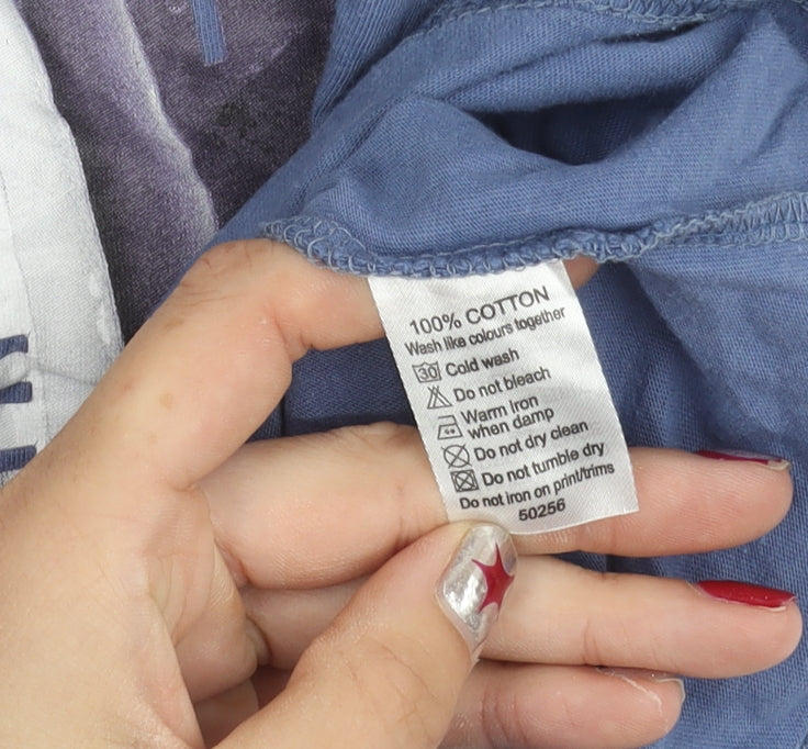 Quiksilver Men's Blue S Graphic Surf T-Shirt Cotton Crew Neck