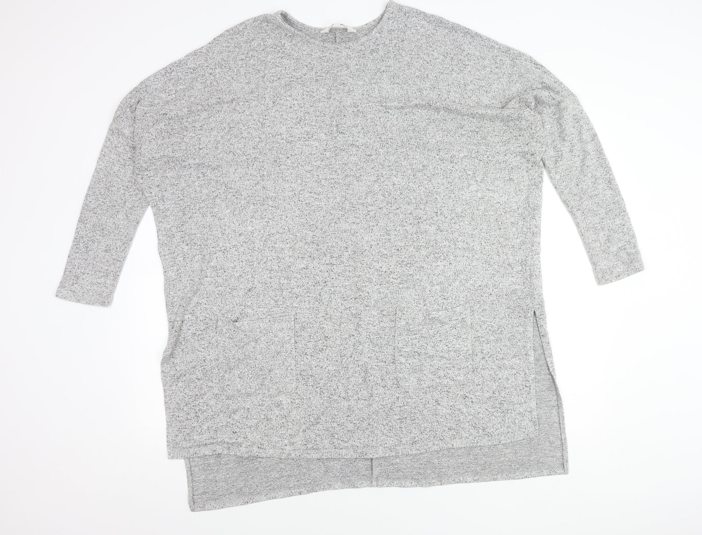 Apricot Women’s Grey Tunic Jumper Size 12 Crew Neck Relaxed Fit