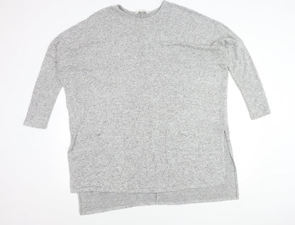 Apricot Women’s Grey Tunic Jumper Size 12 Crew Neck Relaxed Fit