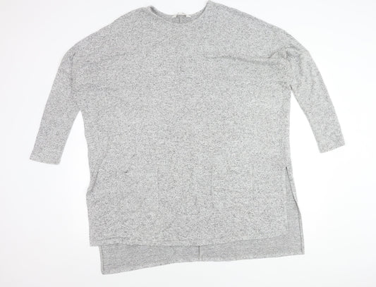 Apricot Women’s Grey Tunic Jumper Size 12 Crew Neck Relaxed Fit