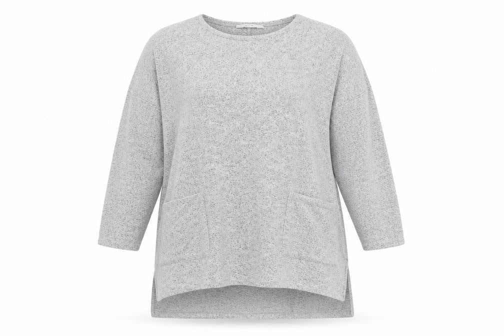 Womens UK Size 12 Apricot Grey Tunic Jumper