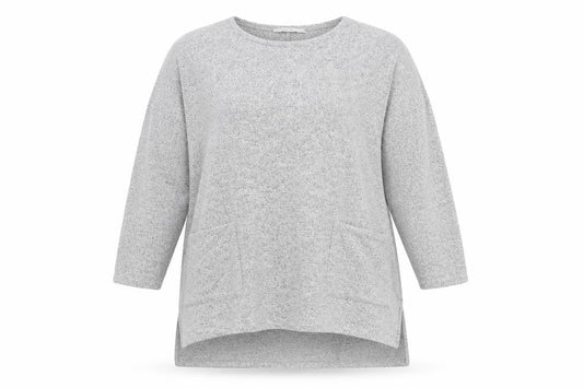 Womens UK Size 12 Apricot Grey Tunic Jumper