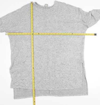 Apricot Women’s Grey Tunic Jumper Size 12 Crew Neck Relaxed Fit