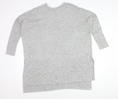 Apricot Women’s Grey Tunic Jumper Size 12 Crew Neck Relaxed Fit