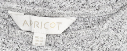Apricot Women’s Grey Tunic Jumper Size 12 Crew Neck Relaxed Fit