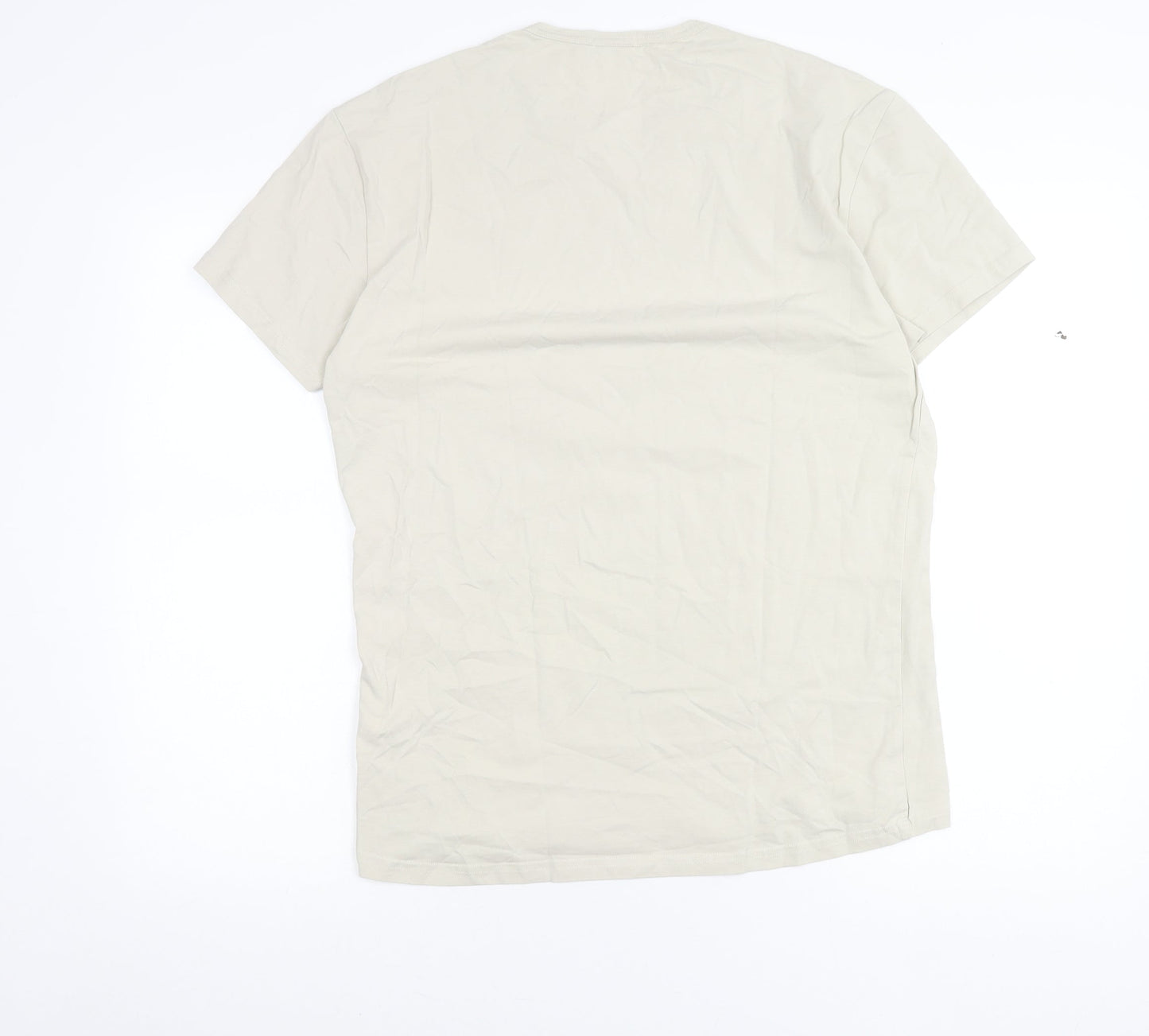 Afrika Joe Men's Beige Lion Graphic T-Shirt Size L Cotton Blend