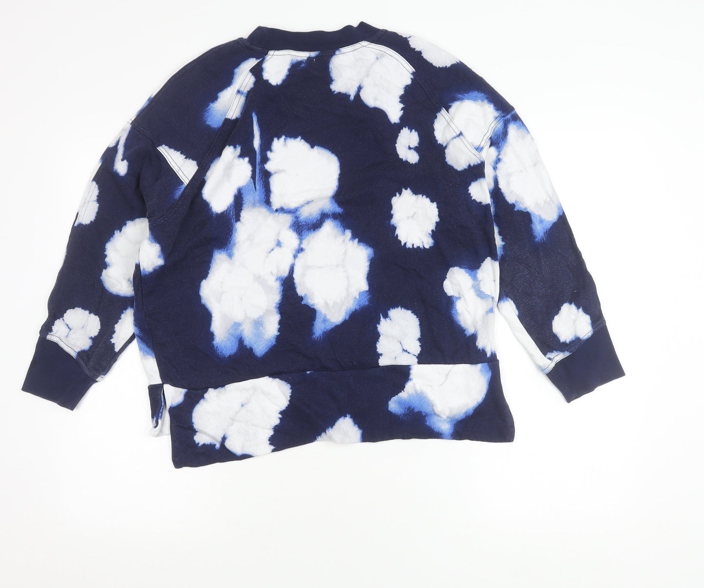 Kin Womens Blue Tie Dye Cotton Pullover Sweatshirt XS