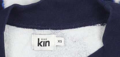 Kin Womens Blue Tie Dye Cotton Pullover Sweatshirt XS