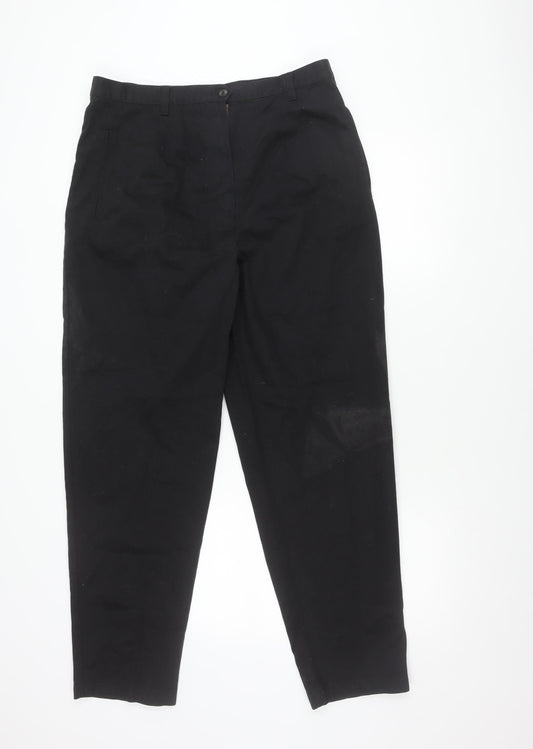 Mens UK Size 16 Casual Club Regular Fit Chino Black Trousers