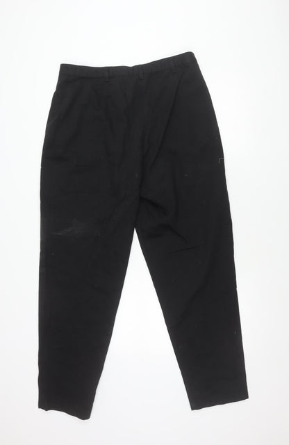 Mens UK Size 16 Casual Club Regular Fit Chino Black Trousers