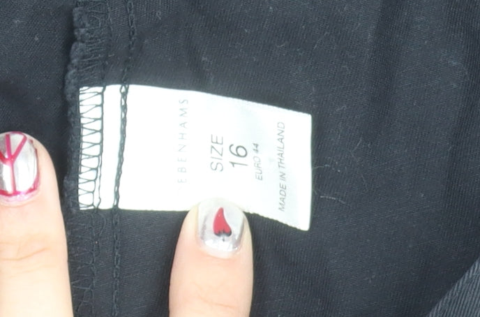 Mens UK Size 16 Casual Club Regular Fit Chino Black Trousers
