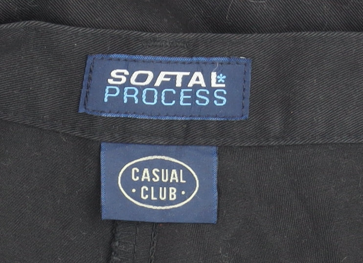 Mens UK Size 16 Casual Club Regular Fit Chino Black Trousers