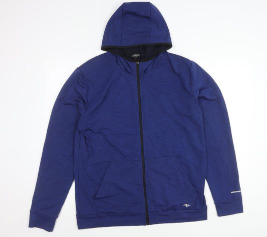 Athletic Works Men’s Blue Full Zip Hooded Jacket M Lightweight