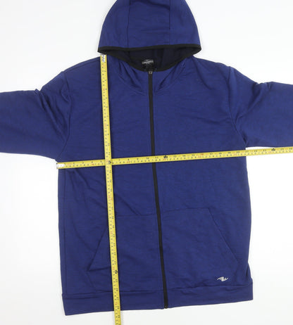Athletic Works Men’s Blue Full Zip Hooded Jacket M Lightweight