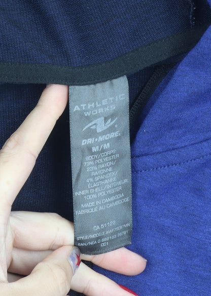 Athletic Works Men’s Blue Full Zip Hooded Jacket M Lightweight