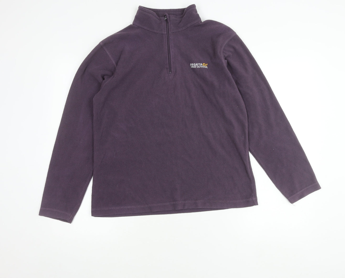 Regatta Womens Purple Fleece Sweatshirt UK 12 1/4 Zip Outdoor Pullover