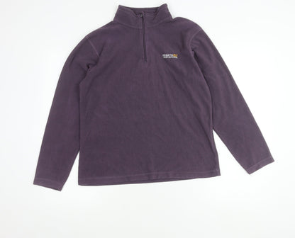 Regatta Womens Purple Fleece Sweatshirt UK 12 1/4 Zip Outdoor Pullover